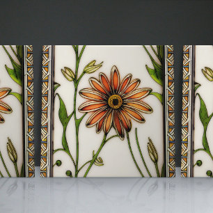 Jugendstil-Gänseblümchen Nahtlose Blumenelemente Fliese