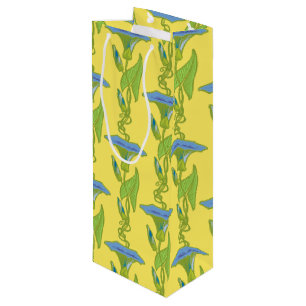 Jugendstil-Gelbe Ipomoea-Tapete Geschenktüte Für Weinflaschen