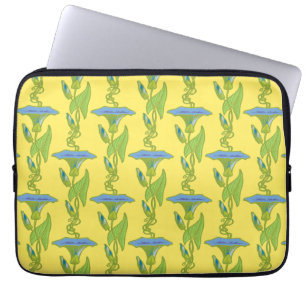Jugendstil-Gelbe Ipomoea-Tapete Laptopschutzhülle