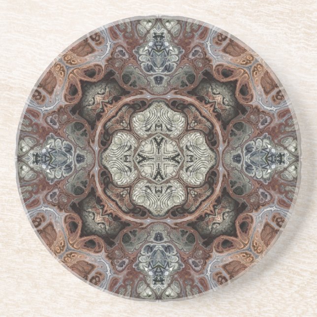 Jugendstil geometrisch Vintages Muster Getränkeuntersetzer (Vorne)
