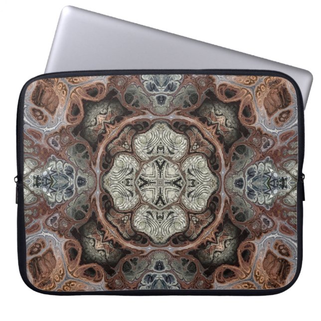 Jugendstil geometrisch Vintages Muster Laptopschutzhülle (Vorderseite)