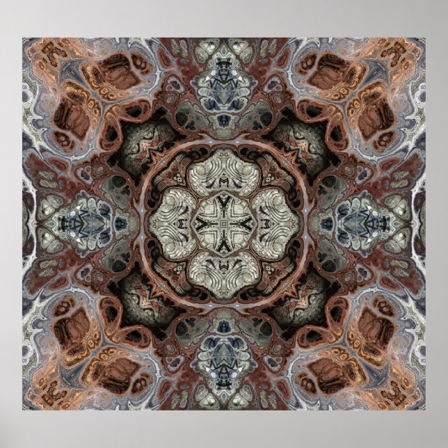 Jugendstil geometrisch Vintages Muster Poster (Vorne)