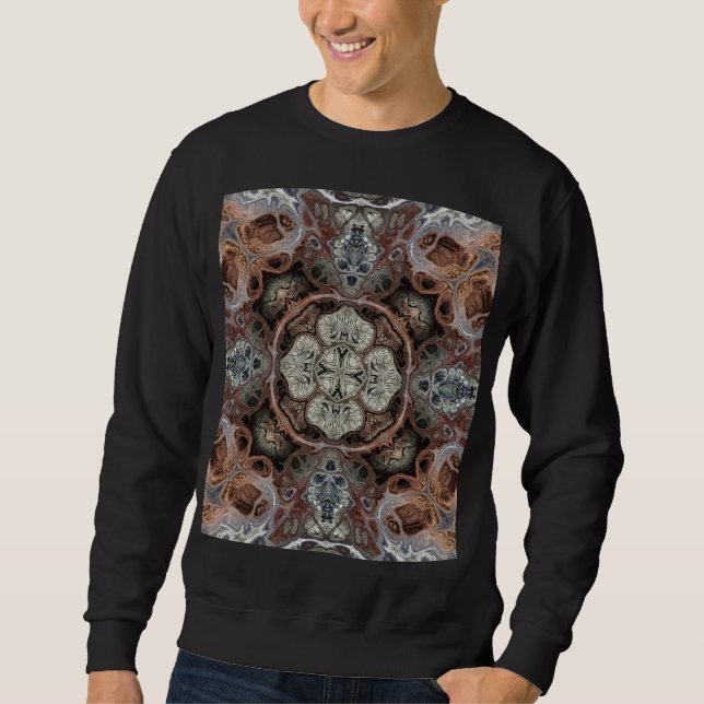 Jugendstil geometrisch Vintages Muster Sweatshirt (Vorderseite)