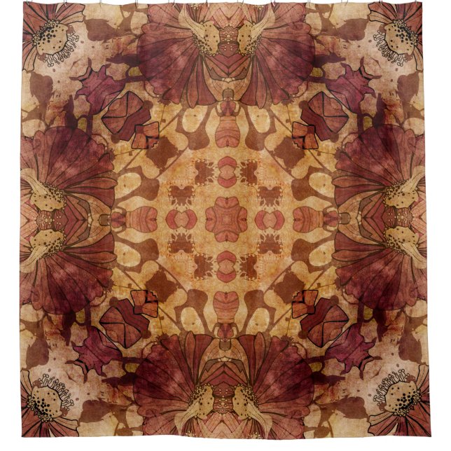 Jugendstil geometrisch, Ziermuster. Duschvorhang (Vorderseite)