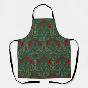 Jugendstil geometrische Mohnblumen und geschwungen Schürze