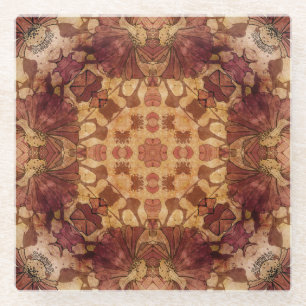Jugendstil geometrisches, ornamentales Muster. Glasuntersetzer