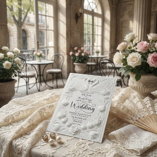 Jugendstil geprägter Schwan Hochzeit Einladung
