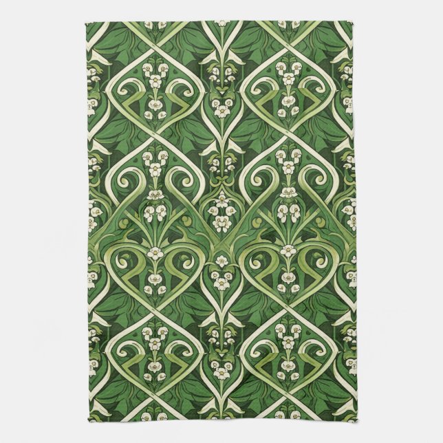 Jugendstil giftige Maiglöckchen Geschirrtuch (Vertikal)