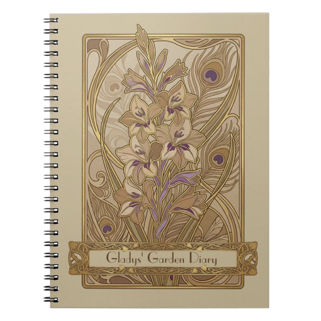 Jugendstil Gladiolus italicus Notizblock (Vorderseite)