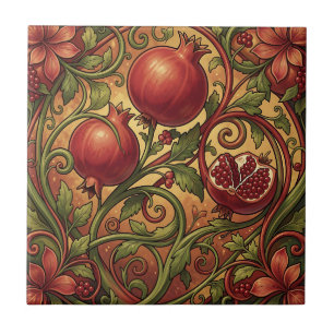 Jugendstil-Granatapfel-Ornamentmuster Fliese