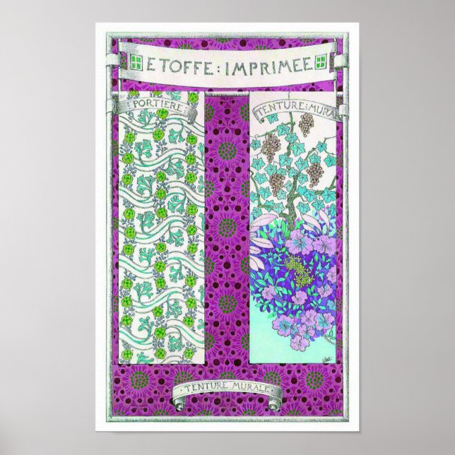 Jugendstil Grapevine Vintag Poster (Vorne)