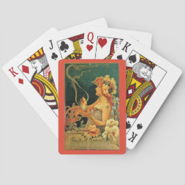 Jugendstil-heiße Schokoladenblütenwerbung Spielkarten