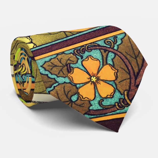 Jugendstil Herbst florale elegante Gourmet lila Krawatte (Gerollt)