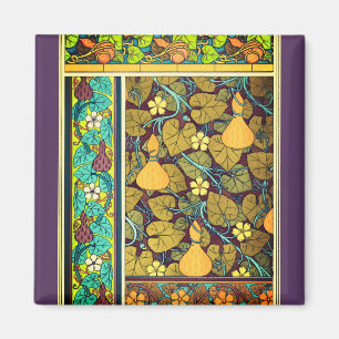 Jugendstil Herbst florale elegante Gourmet lila Magnet