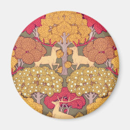 Jugendstil Herbstapfelhirsche fallen Verneuil Magnet