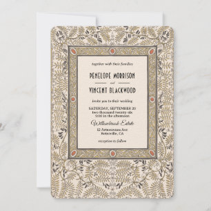 Jugendstil Herbstfarben Einladung Hochzeit