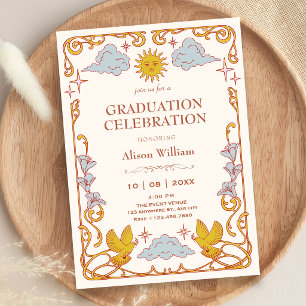 Jugendstil Himmels-Graduation Einladung