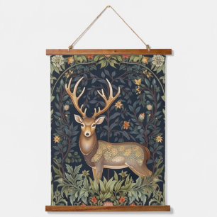 Jugendstil-Hirsch im Garten Wandteppich Mit Holzrahmen