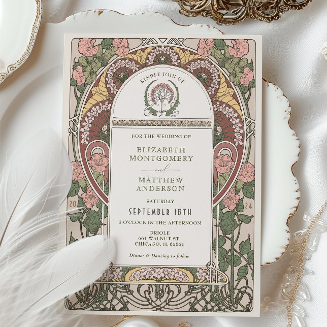 Jugendstil-Hochzeit botanisch Einladung (Von Creator hochgeladen)