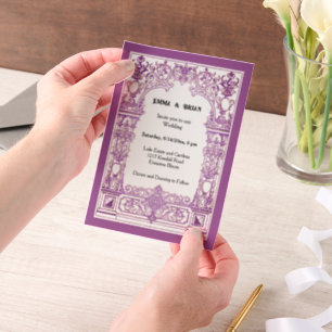 Jugendstil-Hochzeitseinladung   Vintage verziert