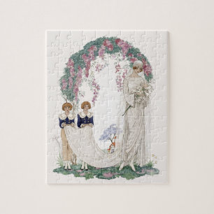 Jugendstil-Hochzeitsillustration – Vintage-Braut