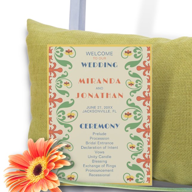 Jugendstil-Hochzeitsprogramm Einladung (Von Creator hochgeladen)