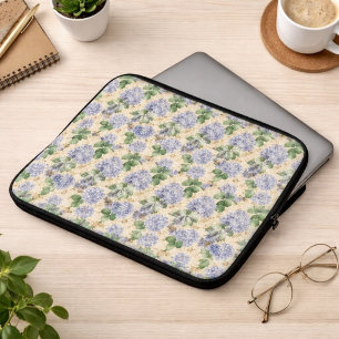 Jugendstil-Hortensienmuster mit Libellen Laptopschutzhülle