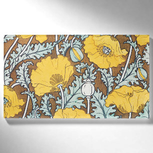 Jugendstil-Illustration Mohn Gelbe Blume Namenschild