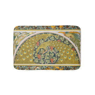 Jugendstil im Pfauenstil - runder, aufwändiger Ent Badematte
