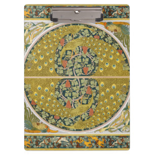 Jugendstil im Pfauenstil - runder, aufwändiger Ent Klemmbrett