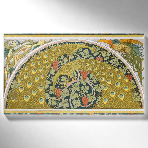 Jugendstil im Pfauenstil - runder, aufwändiger Ent Namenschild