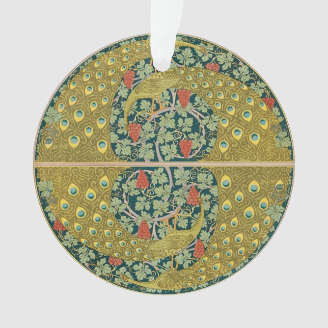 Jugendstil im Pfauenstil - runder, aufwändiger Ent Ornament (Vorderseite)