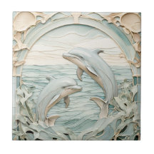 Jugendstil-Imitate Delphine Minze Blau & Weiß