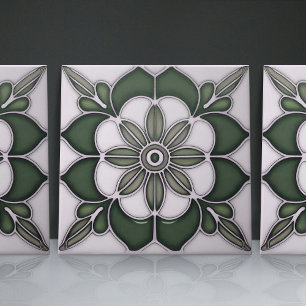 Jugendstil-inspirierte klassische florale Geometri Fliese