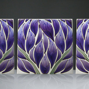 Jugendstil-inspirierte Lissabon Jacaranda-Blüte Fliese