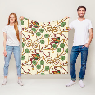 Jugendstil-inspiriertes florales Design Fleecedecke