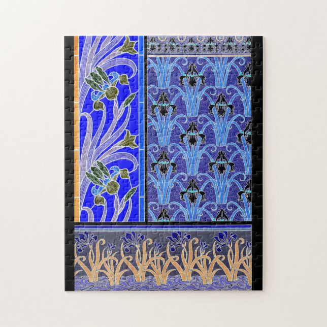 Jugendstil-Iris-Blume elegant Vintag (Vertikal)