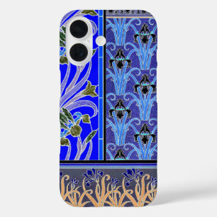 Jugendstil-Iris-Blume elegant Vintag iPhone 16 Hülle