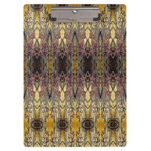 Jugendstil-Iris-Muster Gold Bronze rot elegant Klemmbrett