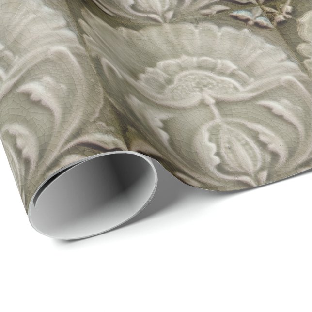 Jugendstil jugendstil Blume Fliesen Design braun Geschenkpapier (Rolleneckpunkt)