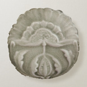 Jugendstil jugendstil Blume Fliesen Design braun Rundes Kissen