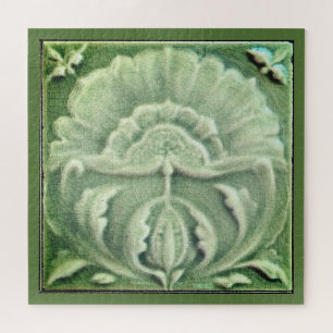 Jugendstil-Jugendstil-Blume Fliesen Design Grün