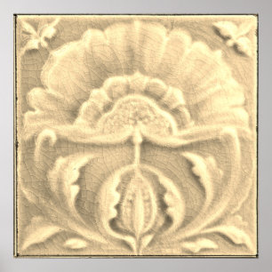 Jugendstil jugendstil Blume Kachel-Oberfläche Poster