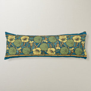Jugendstil Kapuzinerkresse Blau Gold floral Verneu Seitenschläferkissen