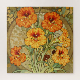 Jugendstil-Kapuzinerkresse-Blumenmuster