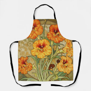 Jugendstil-Kapuzinerkresse-Blumenmuster Schürze