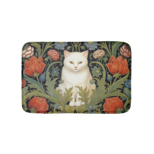 Jugendstil-Katze im Garten Badematte