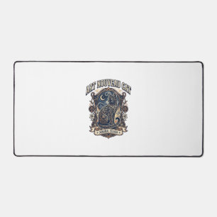 Jugendstil-Katze Katze Jugendstil Vintage-Vektorku Schreibtischunterlage