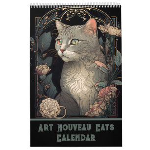 Jugendstil-Katzen I Kalender