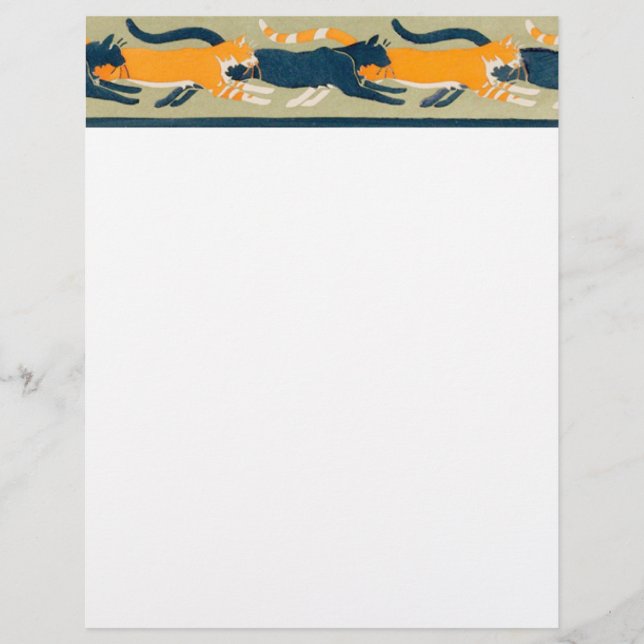 Jugendstil-Katzen und Blume Flyer (Vorne)